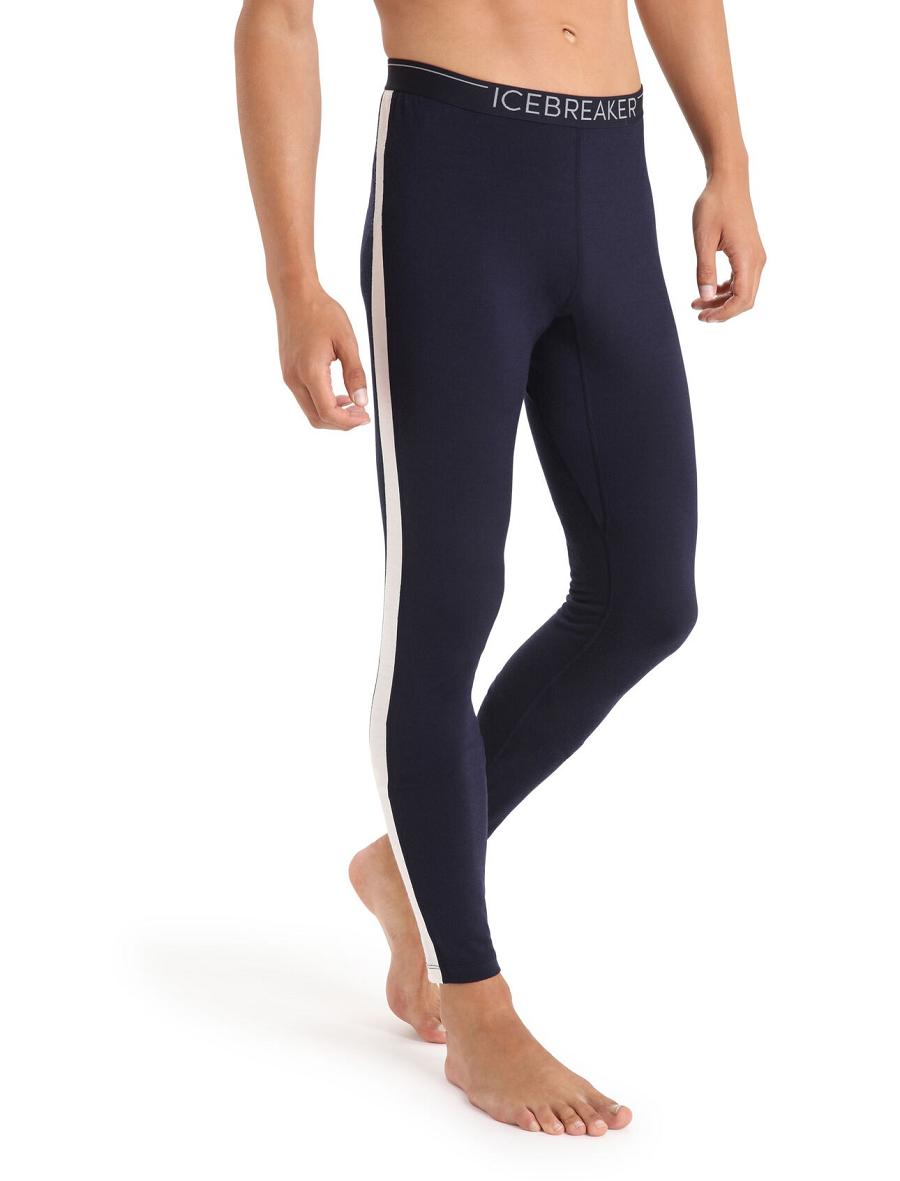 Midnight Navy / Snow Icebreaker Merino 200 Sonebula Thermal Men's Leggings | AU 1128YXFU